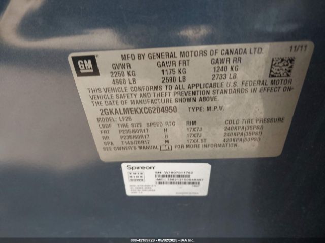 2012 GMC TERRAIN 2GKALMEKXC6204950 Photo 8