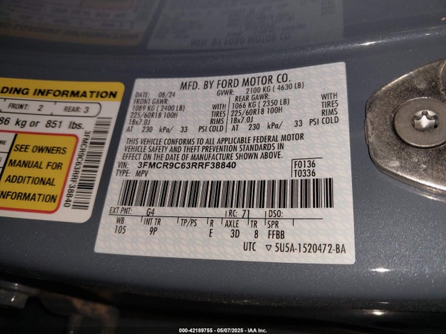 3FMCR9C63RRF38840 Ford dragon