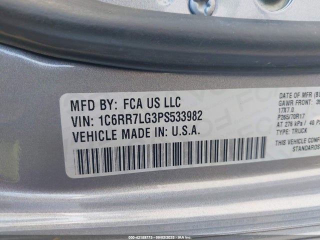RAM 2023 2023 1C6RR7LG3PS533982 Image 9