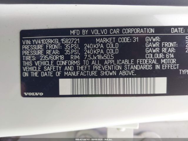 YV4102RK6L1582721 Volvo Xc60 T5 Momentum