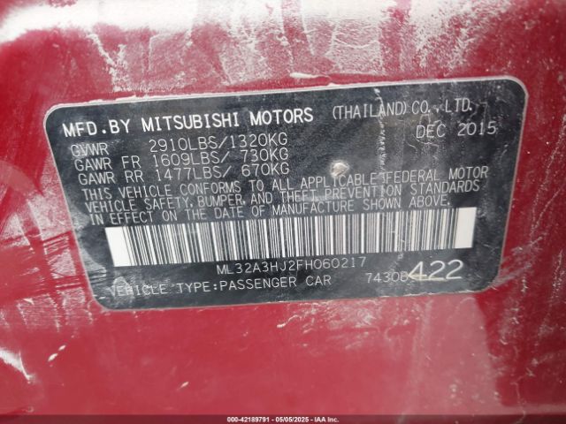 2015 MITSUBISHI MIRAGE ML32A3HJ2FH060217 Photo 8