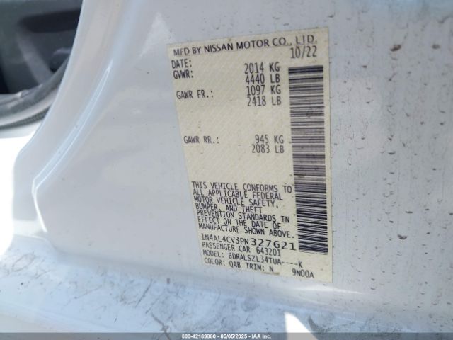 1N4AL4CV3PN327621 Nissan Altima Sr Vc-turbo Fwd