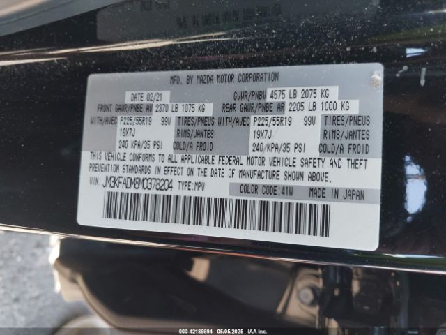JM3KFADM8M0378204 Mazda Cx-5 Grand Touring