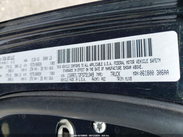 1C6RR7LT2FS731349 RAM 1500 Big Horn