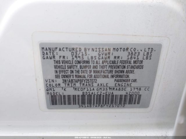 3N1AB7AP8FY257072 Nissan SENTRA S