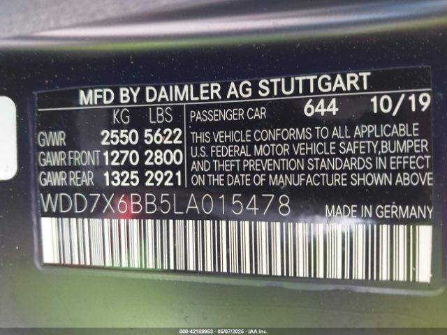 2020 MERCEDES-BENZ AMG GT 53 4-DOOR COUPE WDD7X6BB5LA015478 Photo 8