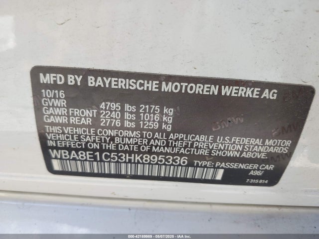 BMW 330e Iperformance 2017 WBA8E1C53HK895336 Image 9