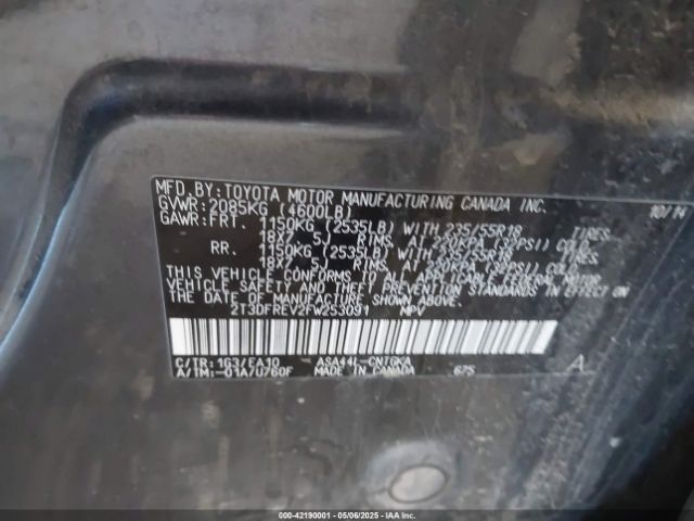 2T3DFREV2FW253091 Toyota Rav4 Limited
