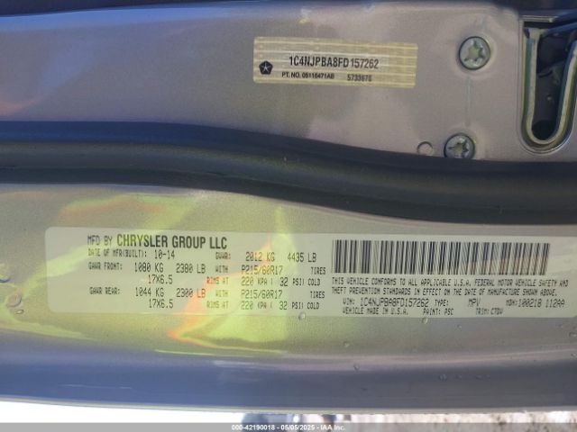 2015 JEEP PATRIOT 1C4NJPBA8FD157262 Photo 8
