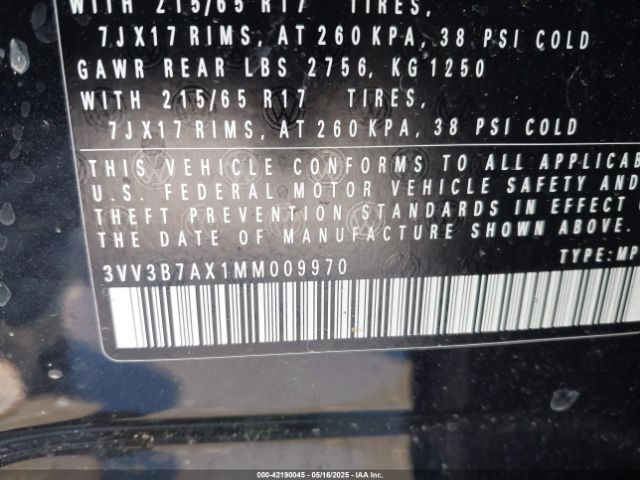 2021 VOLKSWAGEN TIGUAN 3VV3B7AX1MM009970 Photo 8