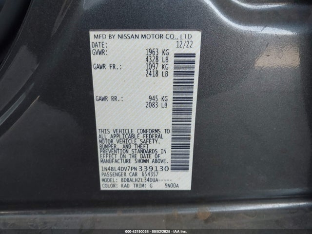 Nissan Altima 2023 1N4BL4DV7PN339130 Image 9