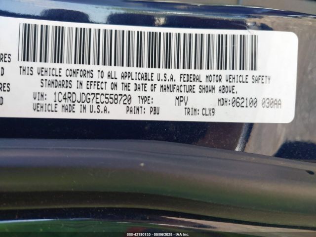 1C4RDJDG7EC558720 Dodge DURANGO LIMITED