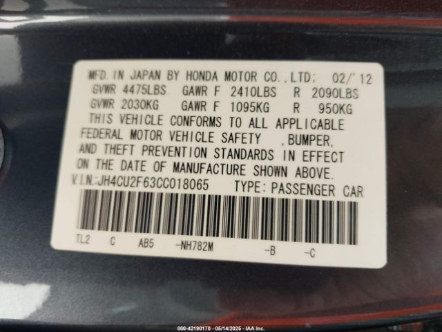 2012 ACURA TSX JH4CU2F63CC018065 Photo 8