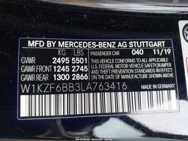 W1KZF6BB3LA763416 Mercedes-Benz Amg E 53 4matic
