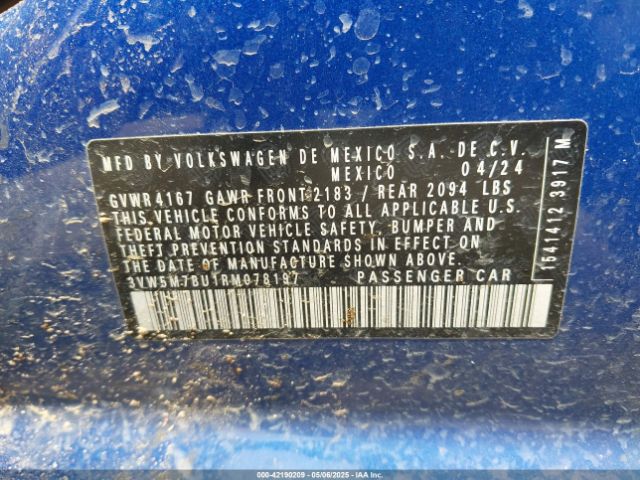 3VW5M7BU1RM078197 Volkswagen Jetta 1.5t S
