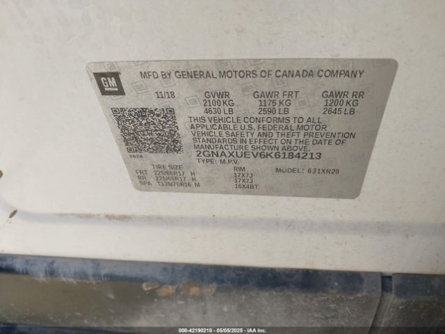2019 CHEVROLET EQUINOX 2GNAXUEV6K6184213 Photo 8