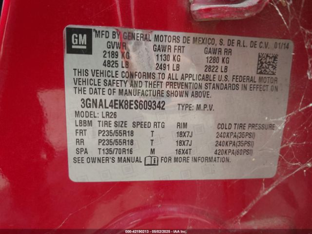 3GNAL4EK8ES609342 Chevrolet Captiva Sport Ltz