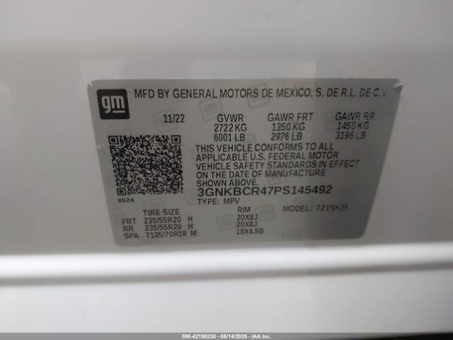 3GNKBCR47PS145492 Chevrolet Blazer Fwd 2lt