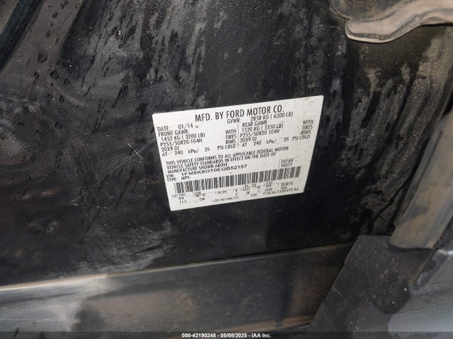 1FM5K8GT0EGB52157 Ford 2014