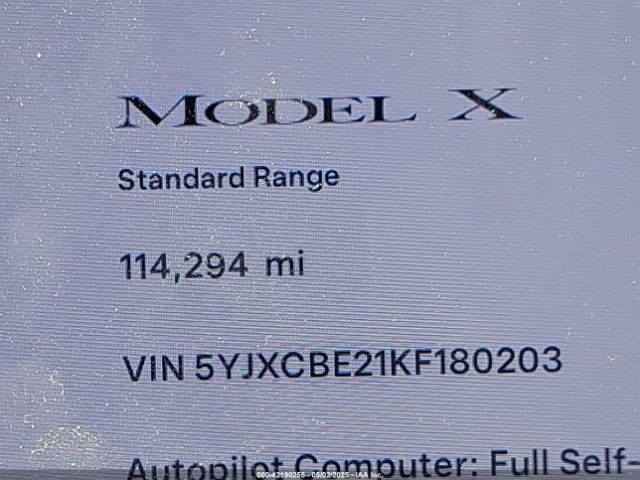 5YJXCBE21KF180203 Tesla Model X 100d/75d/long Range