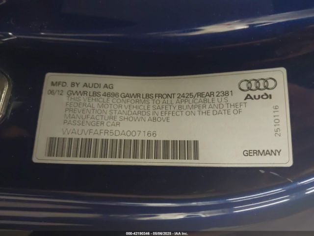2013 AUDI A5 WAUVFAFR5DA007166 Photo 8
