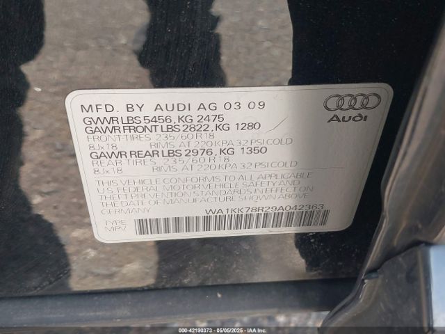 2009 AUDI Q5 WA1KK78R29A042363 Photo 8