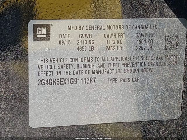 2G4GK5EX1G9111387 Buick Regal Turbo
