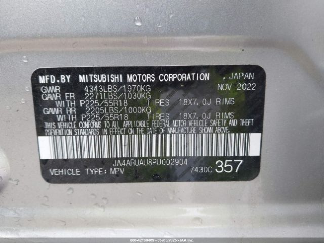 2023 MITSUBISHI OUTLANDER SPORT JA4ARUAU8PU002904 Photo 8