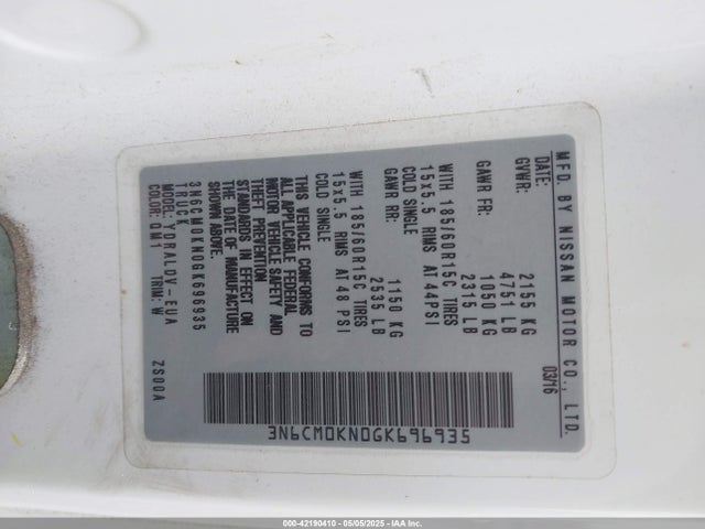 3N6CM0KN0GK696935 Nissan Nv200 S/sv