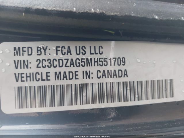 2C3CDZAG5MH551709 Dodge 2021