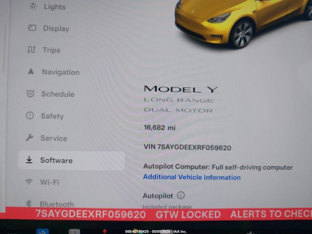 7SAYGDEEXRF059620 Tesla Model Y Long Range Dual Motor All-wheel Drive