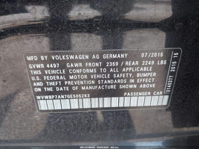 WVWBP7AN7GE505263 Volkswagen Cc 2.0t R-line