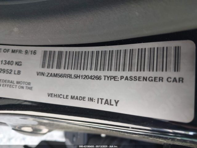 2017 MASERATI QUATTROPORTE ZAM56RRL5H1204266 Photo 8