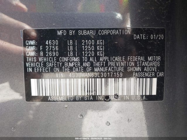 4S3BWAN63L3017159 Subaru Legacy Limited