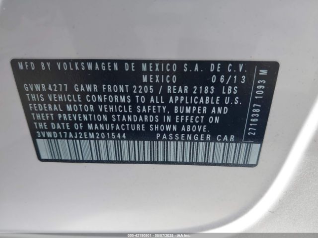 3VWD17AJ2EM201544 Volkswagen Jetta 1.8t Se