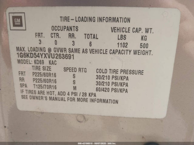 1997 CADILLAC DEVILLE 1G6KD54YXVU263691 Photo 8