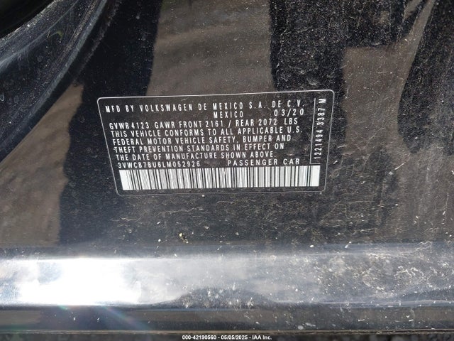 3VWCB7BU6LM052926 Volkswagen Jetta 1.4t R-line/1.4t S/1.4t Se
