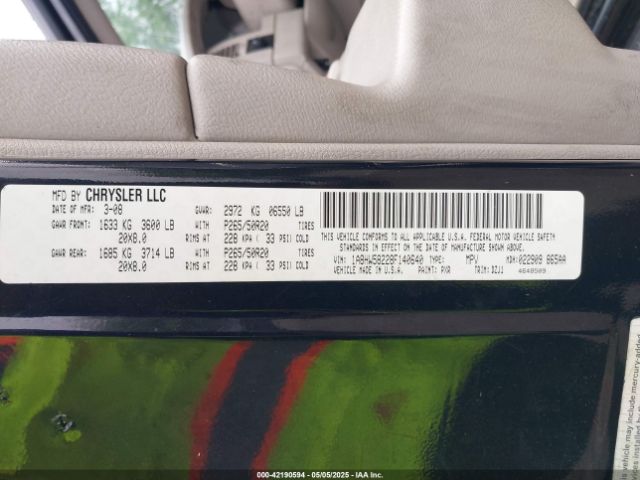 2008 CHRYSLER ASPEN 1A8HW58228F140640 Photo 8