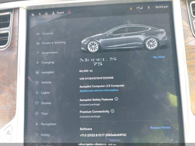 2017 TESLA MODEL S 5YJSA1E10HF220006 Photo 6