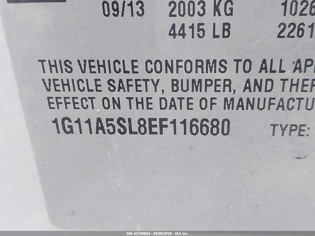 1G11A5SL8EF116680 Chevrolet Malibu 1fl