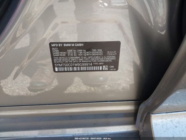 2021 BMW X3 M 5YMTS0C01M9G99914 Photo 8