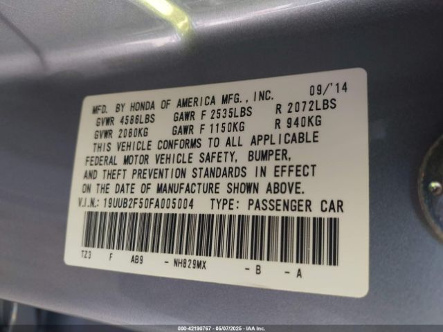 19UUB2F50FA005004 Acura j35y6