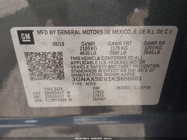 3GNAXSEV1KS656601 Chevrolet EQUINOX LS