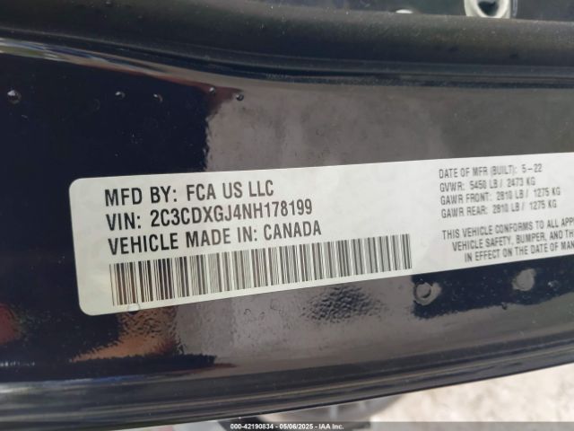 2C3CDXGJ4NH178199 Dodge Charger Scat Pack
