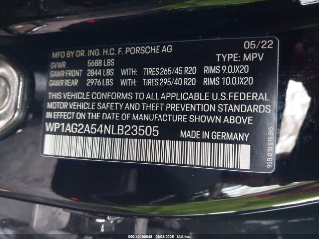 WP1AG2A54NLB23505 Porsche MACAN S