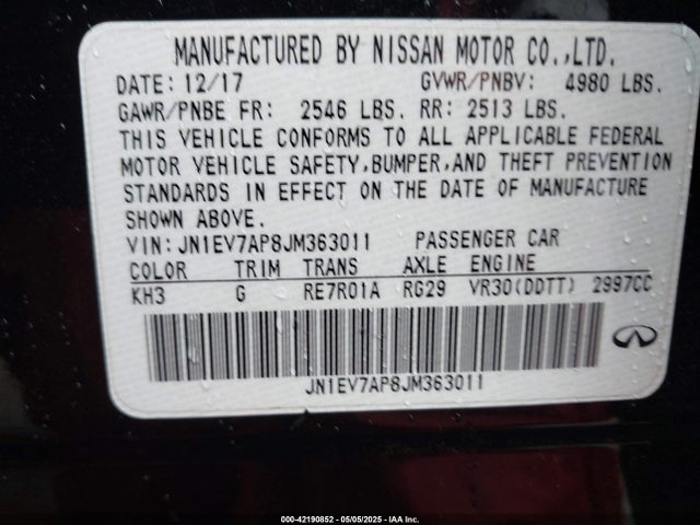 Infiniti 2018 2018 JN1EV7AP8JM363011 Image 9