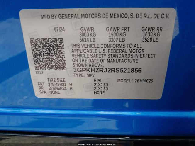 3GPKHZRJ2RS521856 Honda Prologue Elite