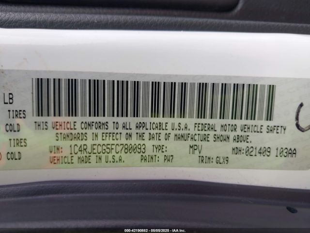 1C4RJECG5FC780093 Jeep Grand Cherokee Overland
