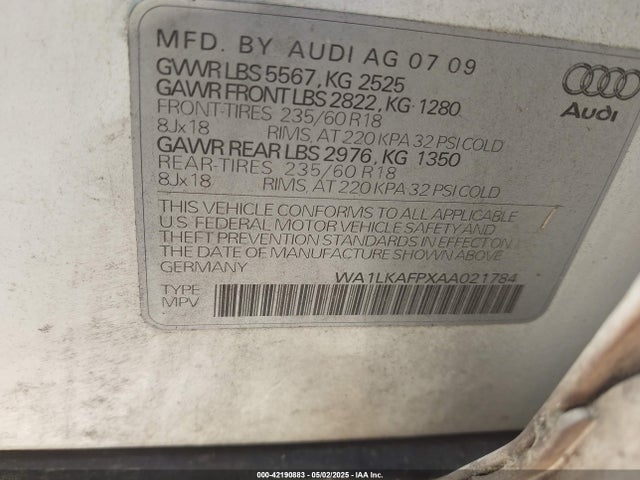 2010 AUDI Q5 WA1LKAFPXAA021784 Photo 8