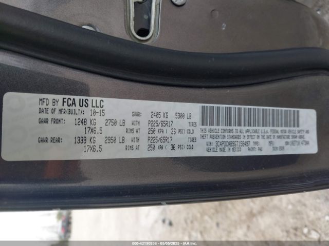 3C4PDCAB9GT158497 Dodge JOURNEY SE